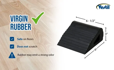 Vestil RBW-3 Industrial Rubber Triangular Wedge - product feature image