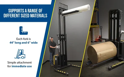 Vestil S-AA-DRR-FK Steel Stacker Drum/Roll/Reel Forks - product feature image