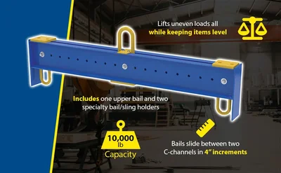Vestil SBM-BFB-100-6 Steel Adjustable Spreader Beam - product feature image