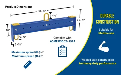 Vestil SBM-BFB-100-6 Steel Adjustable Spreader Beam - product feature image