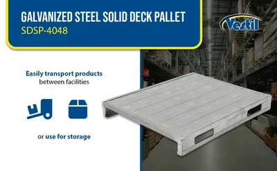 Vestil SDSP-4048 Galvanized Steel Solid Deck Pallet - product feature image