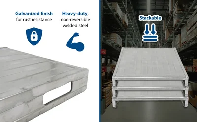 Vestil SDSP-4048 Galvanized Steel Solid Deck Pallet - product feature image