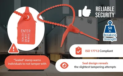 Vestil SECS-B9-RD Polypropylene Security Seal - product feature image