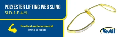 Vestil SLD-1-F-4-YL Polyester Lifting Web Sling - product feature image