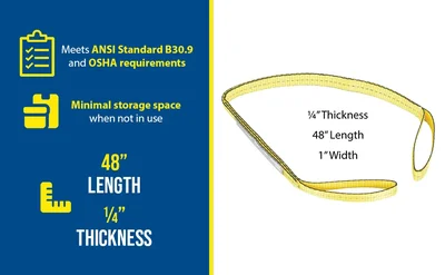 Vestil SLD-1-F-4-YL Polyester Lifting Web Sling - product feature image