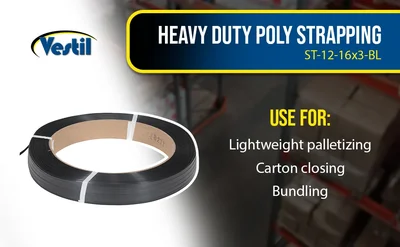 Vestil ST-12-16X3-BL Polypropylene Strapping 4500 Ft. - product feature image