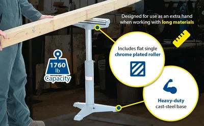 Vestil STAND-H Steel Horizontal Roller Stand - product feature image