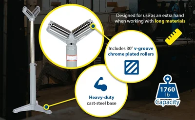 Vestil STAND-V-HP Steel Roller Stand Quantity - product feature image