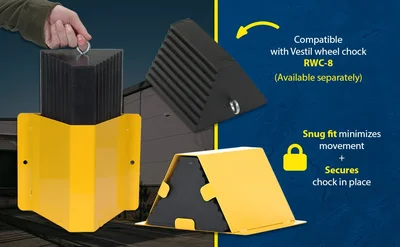Vestil TMCH-RWC-8 Steel Truck Mounted Wheel Chock Holder - product feature image
