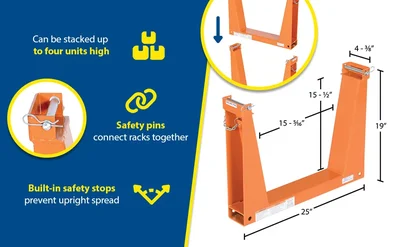 Vestil U-RACK-10 Portable Steel Storage U-Rack - product feature image