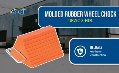 Vestil URWC-8-HDL Urethane Standard Wheel Chock with Handle - product feature image