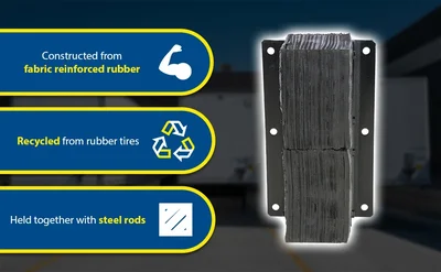 Vestil V-1124-6 Rubber Laminated Dock Bumper - product feature image