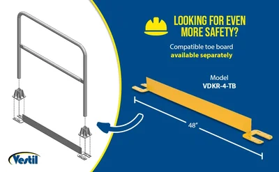 Vestil VDKR-4 Steel Safety Railing 4 Ft. Length - product feature image