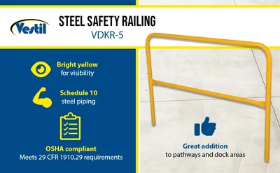 Vestil VDKR-5 Steel Safety Railing - product feature image
