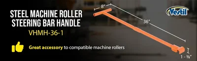 Vestil VHMH-36-1 Steel Machine Roller Steering Bar Handle - product feature image