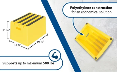 Vestil VST-1-Y Polyethylene 1-Step Step Stool - product feature image