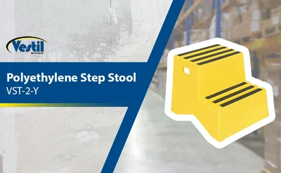 Vestil VST-2-Y Polyethylene 2-Step Step Stool - product feature image