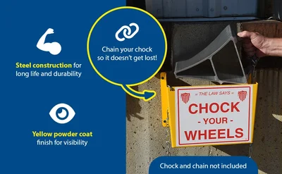 Vestil WC-H-R Steel Wheel Chock Holder 6 Mounting Holes - product feature image