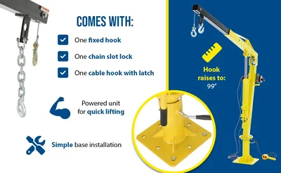 Vestil WTJ-2-DC Steel DC Powered Winch Truck Jib Crane - product feature image