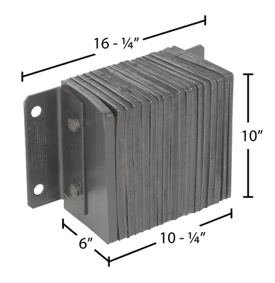 Vestil 1014-6 Laminated Rubber Dock Bumper - dimensional drawing