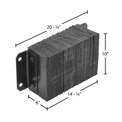 Vestil 1018-6 Laminated Rubber Dock Bumper - dimensional drawing