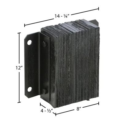 Vestil 1212-4.5 Laminated Rubber Dock Bumper - dimensional drawing