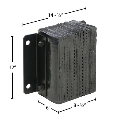 Vestil 1212-6 Laminated Rubber Dock Bumper - dimensional drawing