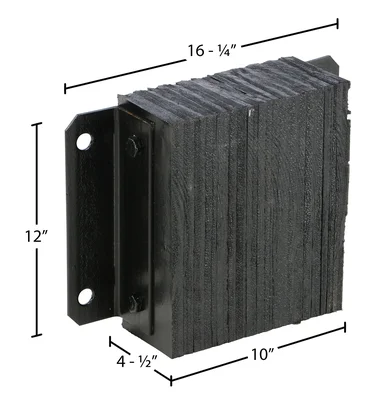 Vestil 1214-4.5 Laminated Rubber Dock Bumper - dimensional drawing