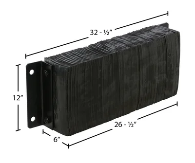 Vestil 1230-6 Laminated Rubber Dock Bumper - dimensional drawing