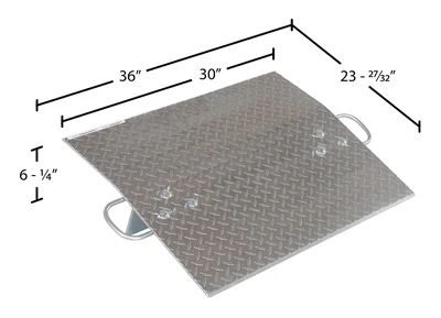 Vestil A-3024 Aluminum Hand Truck Dock Plates - dimensional drawing