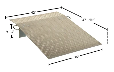 Vestil A-3648 Aluminum Hand Truck Dock Plates - dimensional drawing