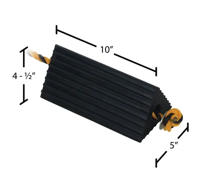 Vestil AC-13 Rubber Airline Wheel Chock - dimensional drawing