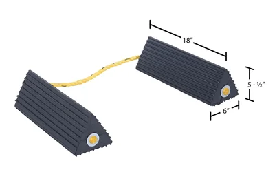 Vestil AC-18 Rubber Airline Wheel Chock - dimensional drawing