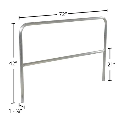 Vestil ADKR-6 Aluminum Pipe Safety Railing - dimensional drawing