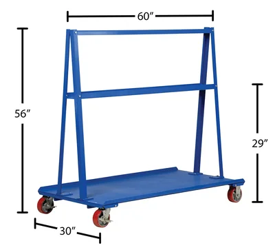 Vestil AF-3060 Steel A-Frame Cart - dimensional drawing