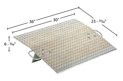 Vestil AH-3024 Aluminum Hand Truck Dock Plates - dimensional drawing