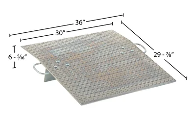 Vestil AH-3030 Aluminum Hand Truck Dock Plates - dimensional drawing