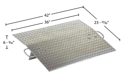 Vestil AH-3624 Aluminum Hand Truck Dock Plate - dimensional drawing