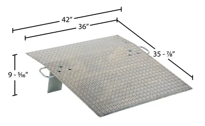 Vestil AH-3636 Aluminum Hand Truck Dock Plate - dimensional drawing
