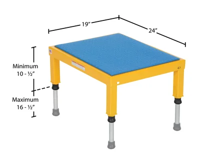 Vestil AHT-H-1924 Steel Adjustable Work-Mate Stand - dimensional drawing