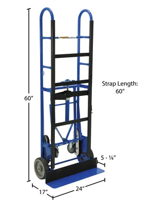 Vestil APPL-1200-60 Steel Ratchet Appliance Cart - dimensional drawing