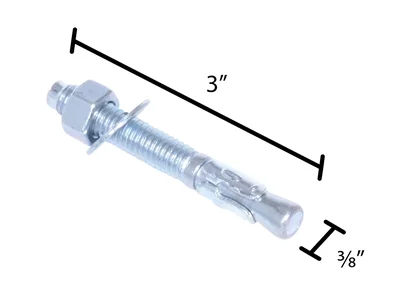Vestil AS-383 Concrete Sleeve Anchor Bolts - dimensional drawing