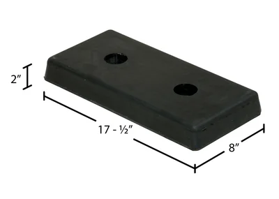 Vestil B-818 Rubber Rectangle Molded Bumper - dimensional drawing