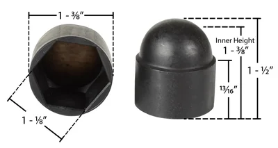 Vestil BC-BK-34-PK Plastic Bolt Cap - dimensional drawing