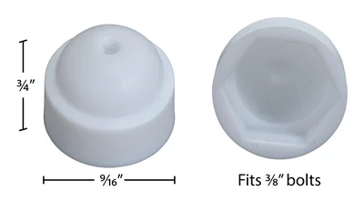 Vestil BC-WT-38-PK Plastic Bolt Caps - dimensional drawing
