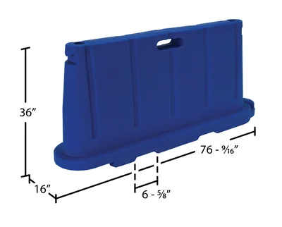 Vestil BCD-7636-BL Polyethylene Stackable Barricade - dimensional drawing