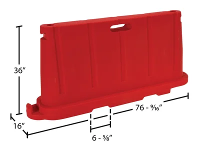 Vestil BCD-7636-RD Polyethylene Stackable Barricade - dimensional drawing