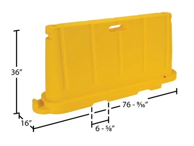 Vestil BCD-7636-YL Polyethylene Stackable Barricade - dimensional drawing