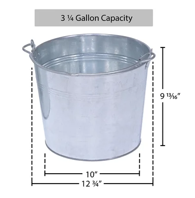 Vestil BKT-GAL-325 Galvanized Steel Bucket - dimensional drawing