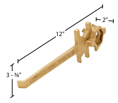 Vestil BNW-BX-W Straight Drum Bung Nut Wrench - dimensional drawing